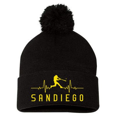 San Diego Baseball Heartbeat Sd Pom Pom 12in Knit Beanie