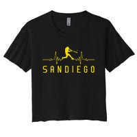 San Diego Baseball Heartbeat Sd Women's Crop Top Tee