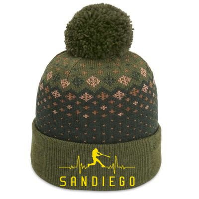 San Diego Baseball Heartbeat Sd The Baniff Cuffed Pom Beanie