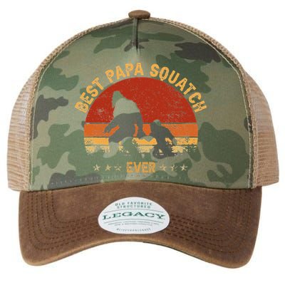 Sasquatch Dad Best Papa Squatch Ever Bigfoot Dad Fathers Day Legacy Tie Dye Trucker Hat
