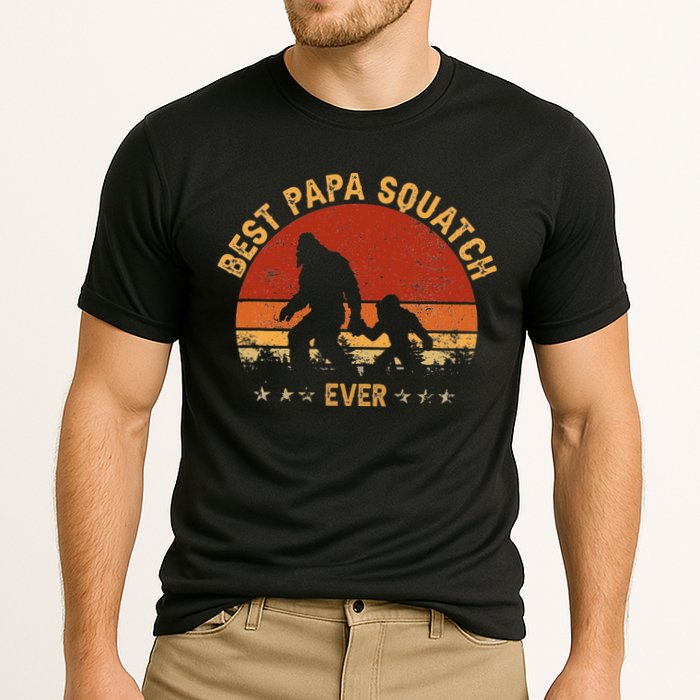 Sasquatch Dad Best Papa Squatch Ever Bigfoot Dad Fathers Day Cooling Performance Crew T-Shirt