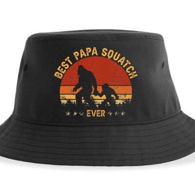Sasquatch Dad Best Papa Squatch Ever Bigfoot Dad Fathers Day Sustainable Bucket Hat