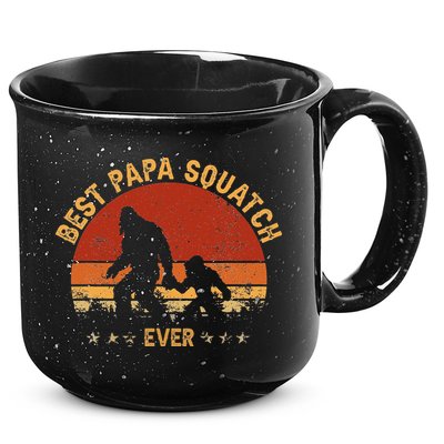 Sasquatch Dad Best Papa Squatch Ever Bigfoot Dad Fathers Day 15oz Campfire Ceramic Mug