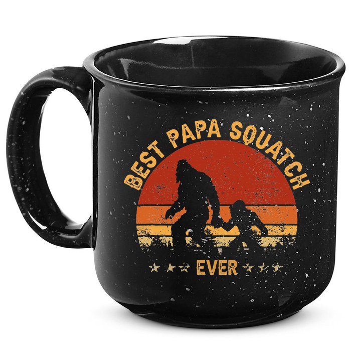 Sasquatch Dad Best Papa Squatch Ever Bigfoot Dad Fathers Day 15oz Campfire Ceramic Mug