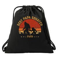 Sasquatch Dad Best Papa Squatch Ever Bigfoot Dad Fathers Day Drawstring Bag