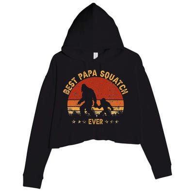 Sasquatch Dad Best Papa Squatch Ever Bigfoot Dad Fathers Day Crop Fleece Hoodie
