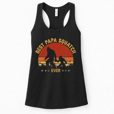 Sasquatch Dad Best Papa Squatch Ever Bigfoot Dad Fathers Day Womens Tank Top