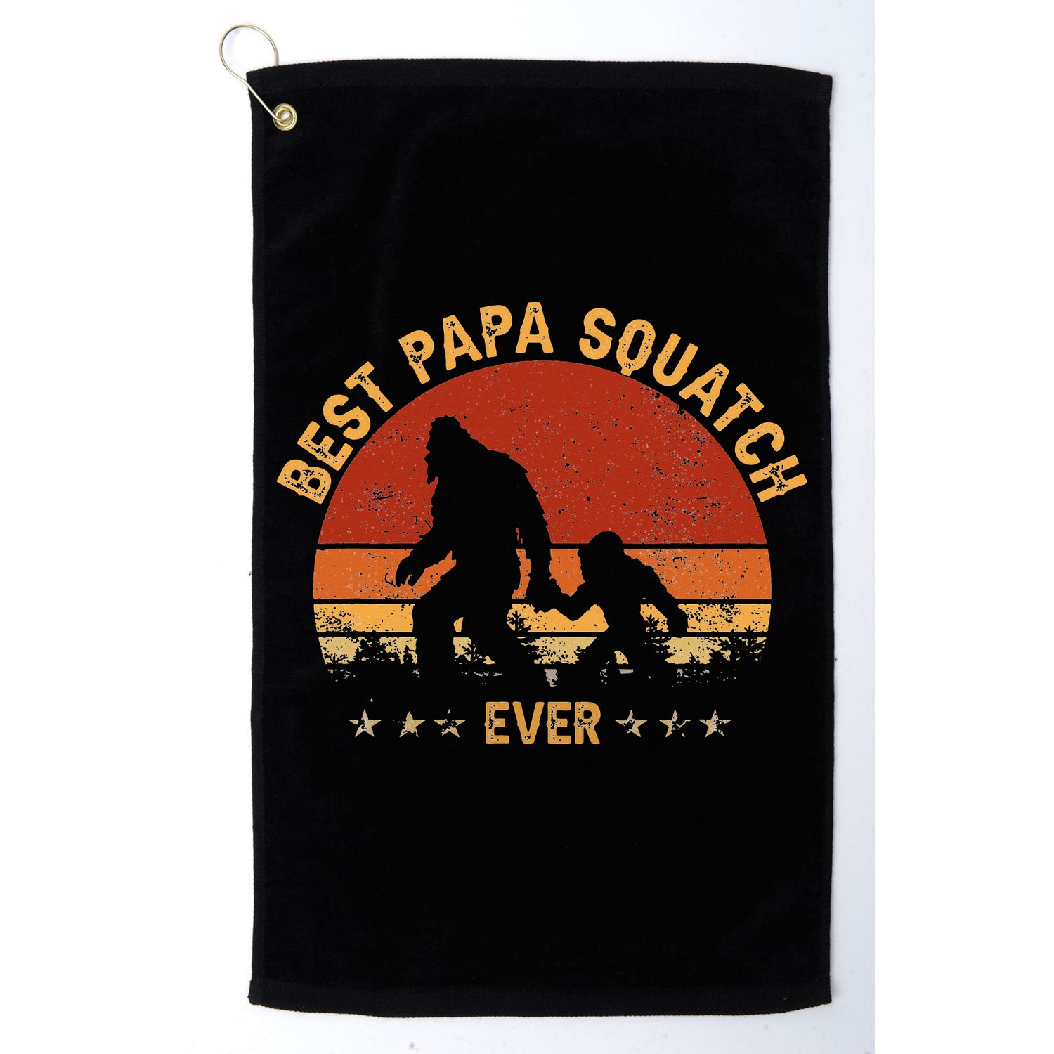 Sasquatch Dad Best Papa Squatch Ever Bigfoot Dad Fathers Day Golf Towel