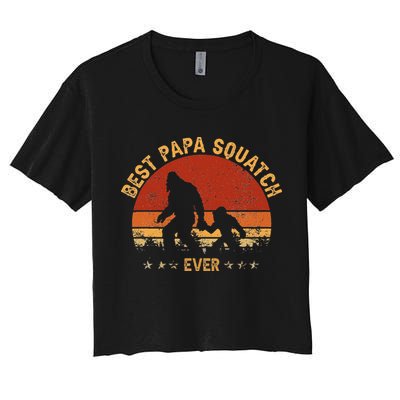 Sasquatch Dad Best Papa Squatch Ever Bigfoot Dad Fathers Day Crop Top