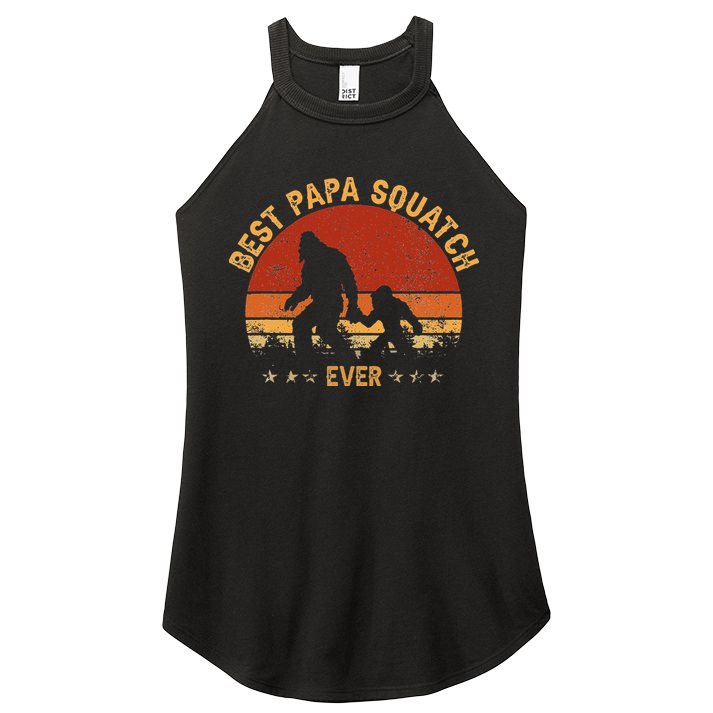 Sasquatch Dad Best Papa Squatch Ever Bigfoot Dad Fathers Day Women's Perfect Tri Rocker Tank