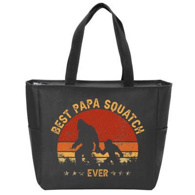 Sasquatch Dad Best Papa Squatch Ever Bigfoot Dad Fathers Day Zip Tote Bag