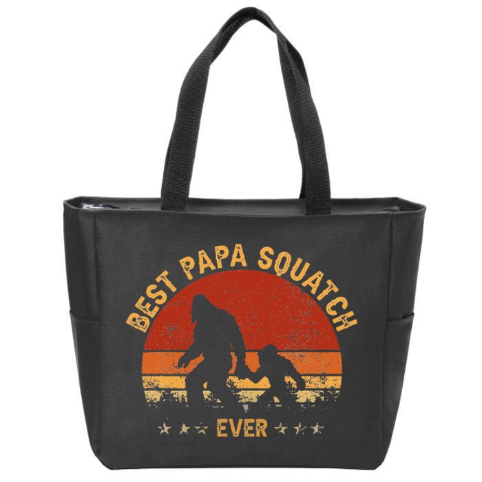 Sasquatch Dad Best Papa Squatch Ever Bigfoot Dad Fathers Day Zip Tote Bag