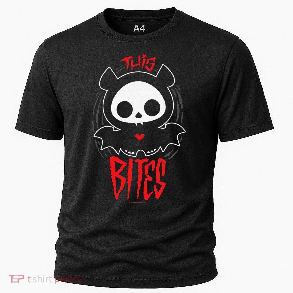 Skelanimals Diego Bat This Bites Red Halloween Spooky Logo Performance Shirt