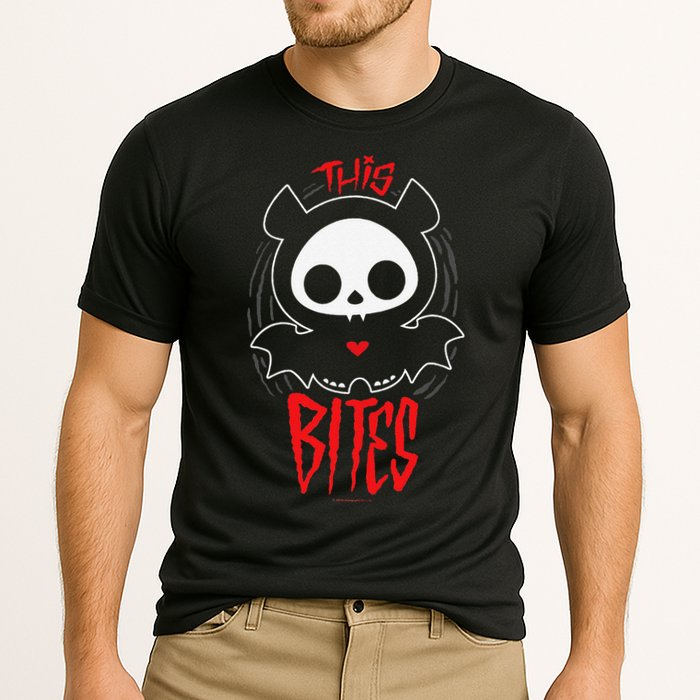 Skelanimals Diego Bat This Bites Red Halloween Spooky Logo Cooling Performance Crew T-Shirt