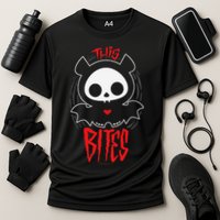 Skelanimals Diego Bat This Bites Red Halloween Spooky Logo Cooling Performance Crew T-Shirt