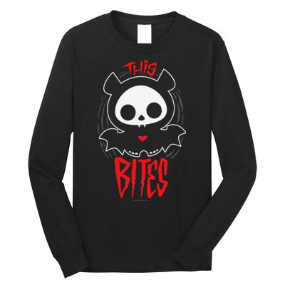 Skelanimals Diego Bat This Bites Red Halloween Spooky Logo Long Sleeve Shirt