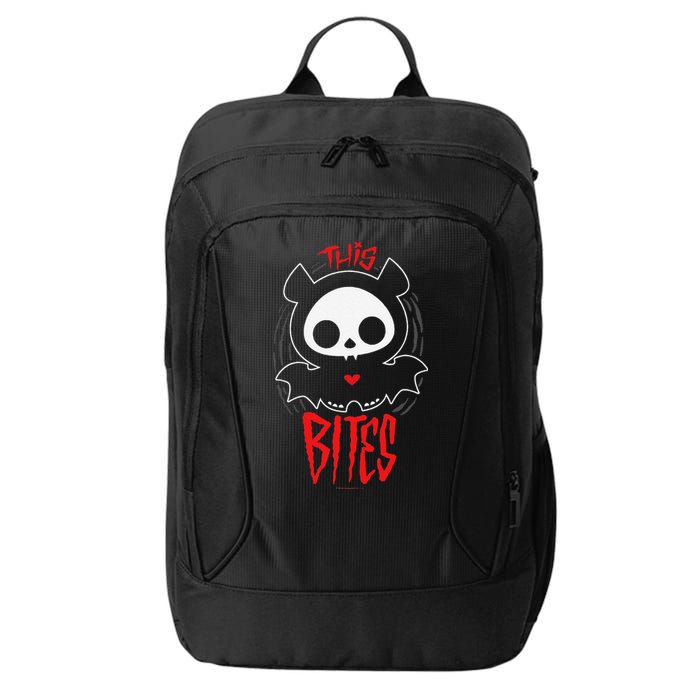 Skelanimals Diego Bat This Bites Red Halloween Spooky Logo City Backpack