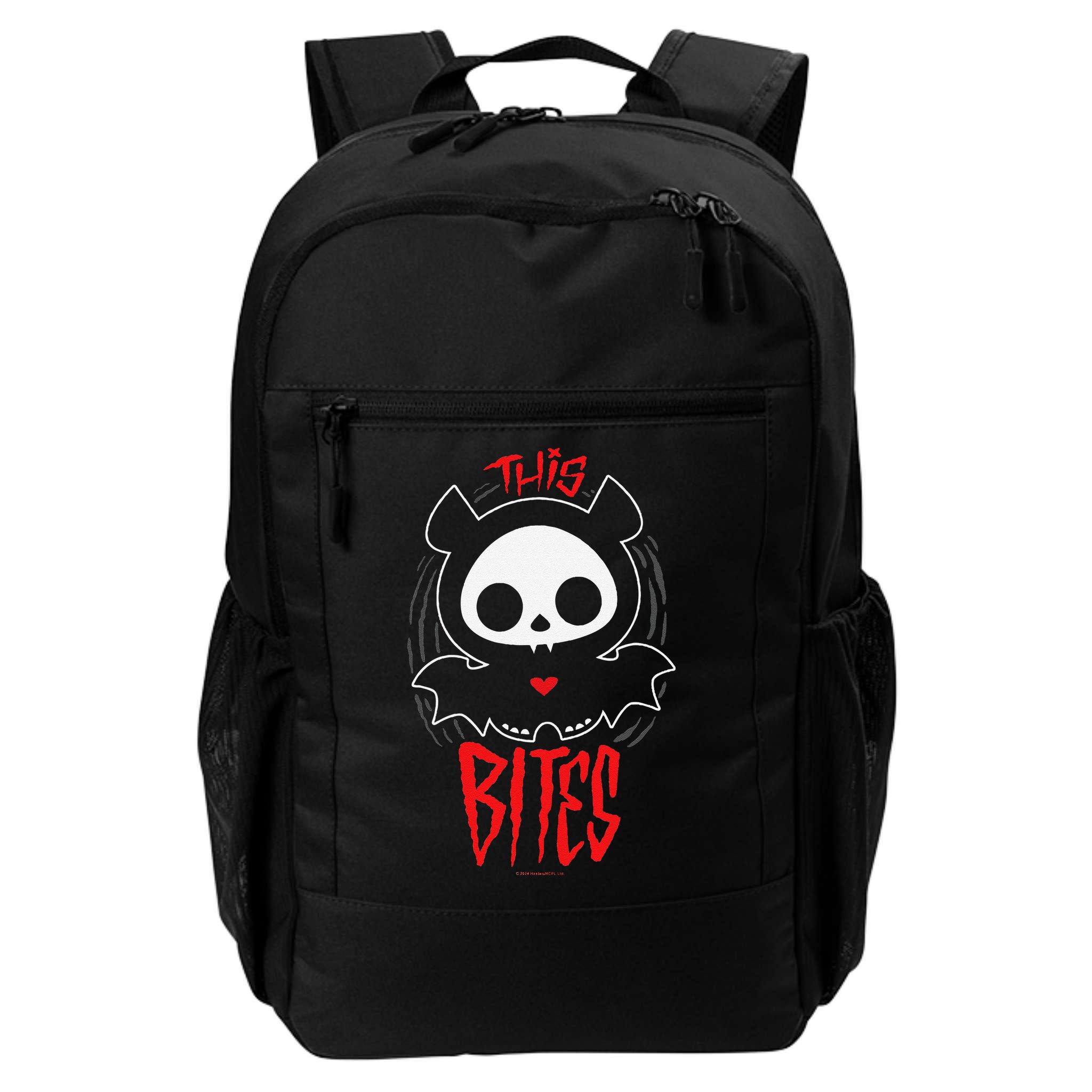 Skelanimals Diego Bat This Bites Red Halloween Spooky Logo Backpack