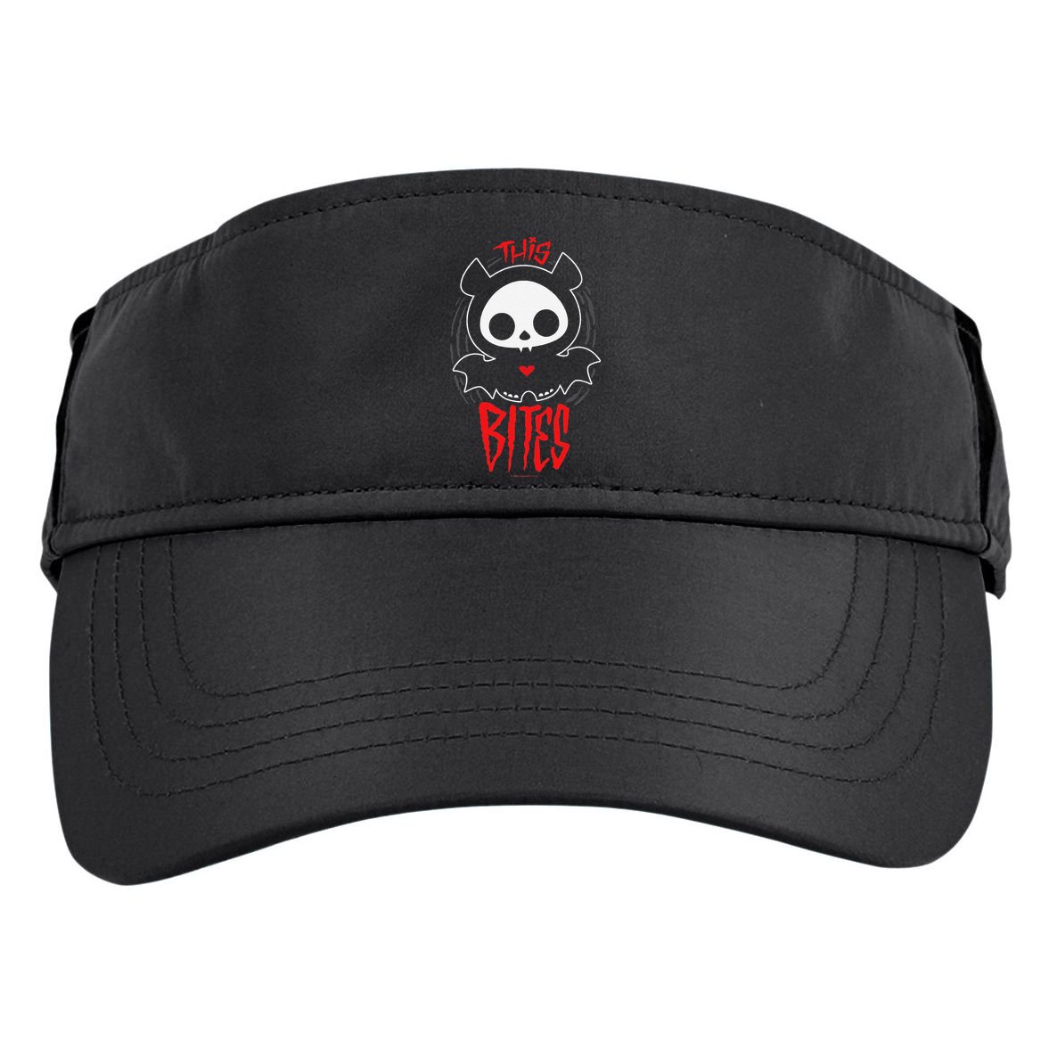 Skelanimals Diego Bat This Bites Red Halloween Spooky Logo Adult Drive Performance Visor