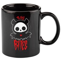Skelanimals Diego Bat This Bites Red Halloween Spooky Logo 11oz C Handle Ceramic Mug