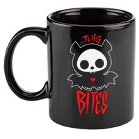 Skelanimals Diego Bat This Bites Red Halloween Spooky Logo 11oz C Handle Ceramic Mug