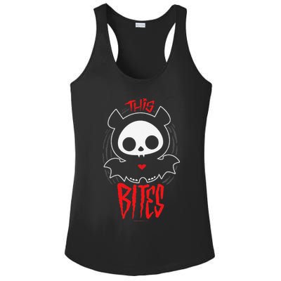 Skelanimals Diego Bat This Bites Red Halloween Spooky Logo Ladies PosiCharge Competitor Racerback Tank