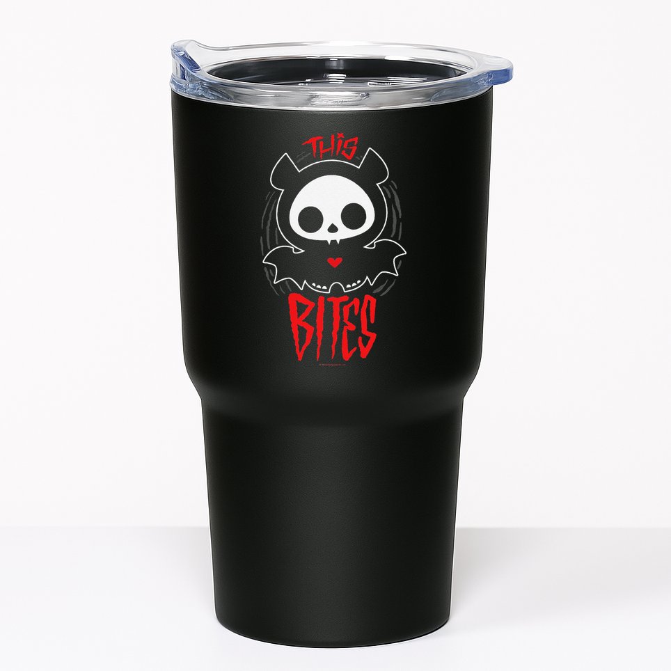 Skelanimals Diego Bat This Bites Red Halloween Spooky Logo Tumbler