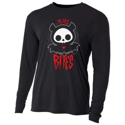 Skelanimals Diego Bat This Bites Red Halloween Spooky Logo Cooling Performance Long Sleeve Crew