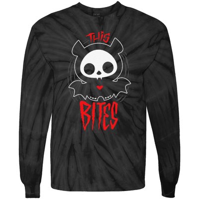 Skelanimals Diego Bat This Bites Red Halloween Spooky Logo Tie-Dye Long Sleeve Shirt