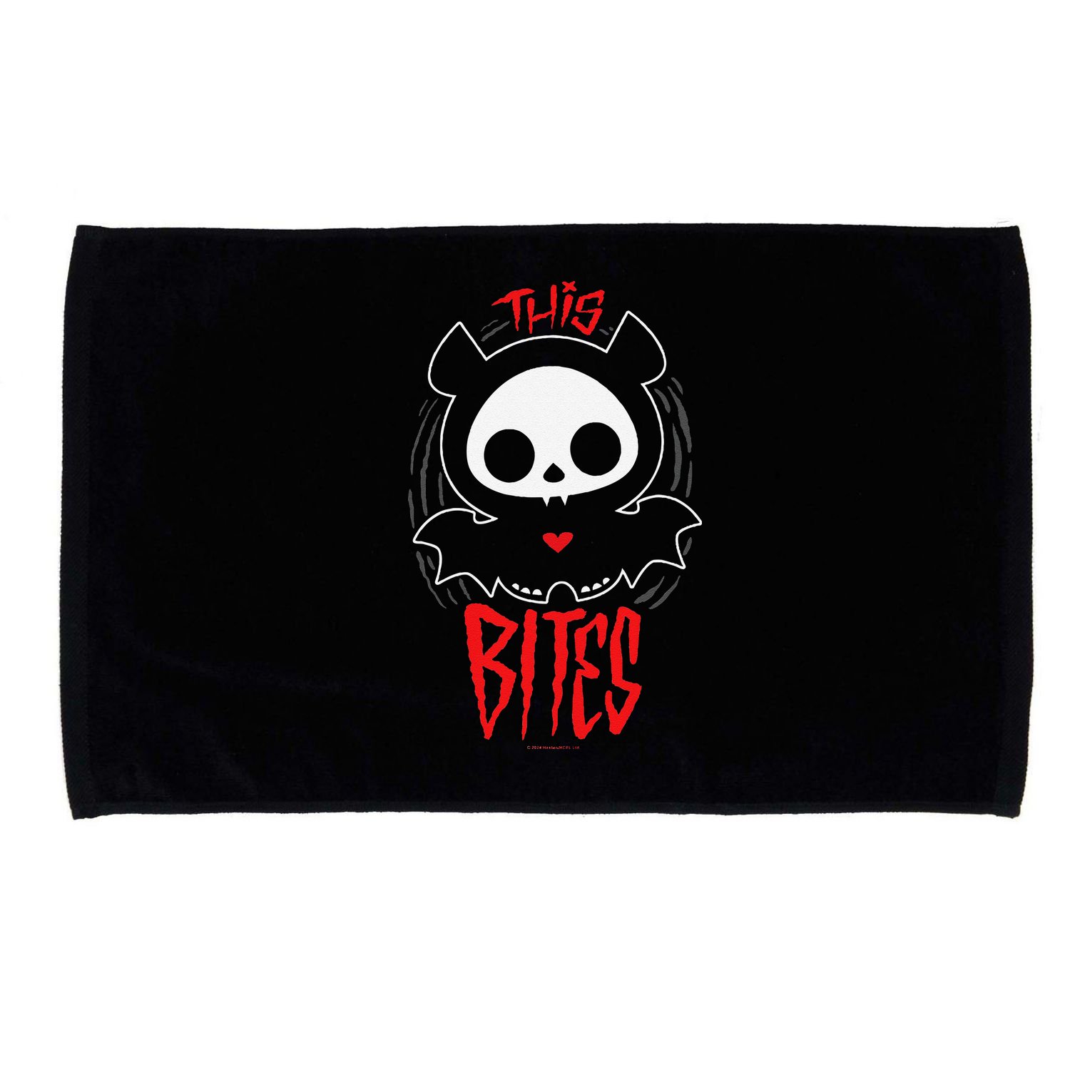 Skelanimals Diego Bat This Bites Red Halloween Spooky Logo Microfiber Hand Towel