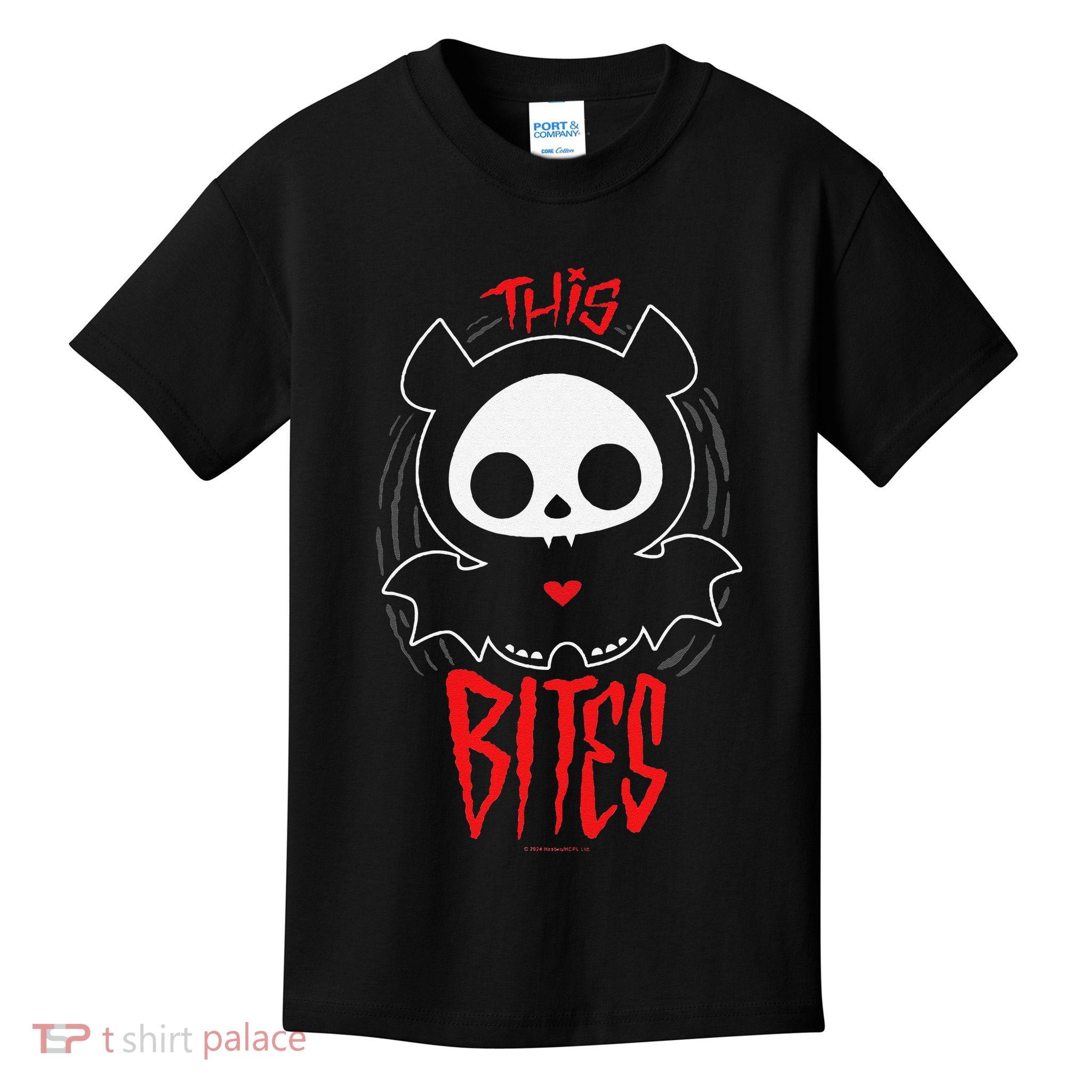 Skelanimals Diego Bat This Bites Red Halloween Spooky Logo Kids T-Shirt