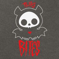 Skelanimals Diego Bat This Bites Red Halloween Spooky Logo Cotton Canvas Backpack