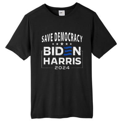 Save Democracy Biden Harris America Vote Blue 2024 Election Tall Fusion ChromaSoft Performance T-Shirt