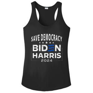 Save Democracy Biden Harris America Vote Blue 2024 Election Ladies PosiCharge Competitor Racerback Tank