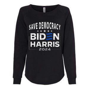 Save Democracy Biden Harris America Vote Blue 2024 Election Womens California Wash Sweatshirt