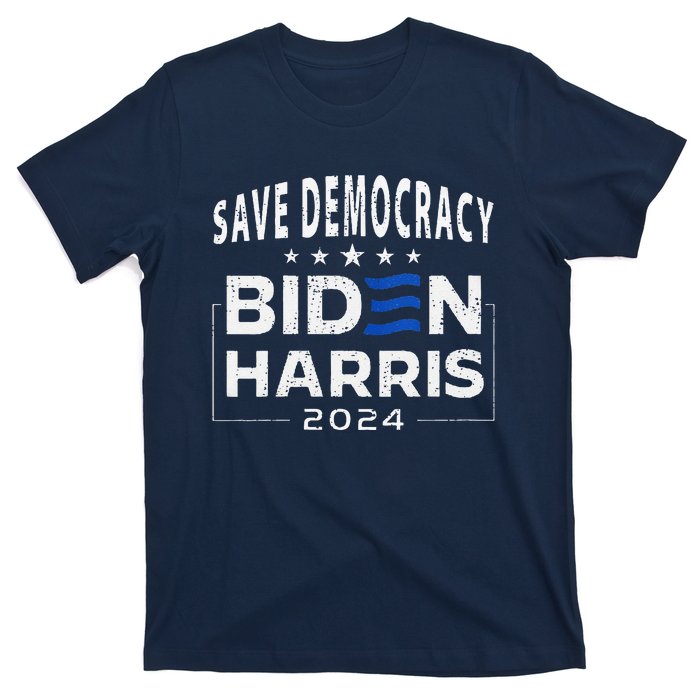 Save Democracy Biden Harris America Vote Blue 2024 Election T-Shirt