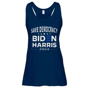 Save Democracy Biden Harris America Vote Blue 2024 Election Ladies Essential Flowy Tank