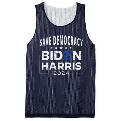 Save Democracy Biden Harris America Vote Blue 2024 Election Mesh Reversible Basketball Jersey Tank