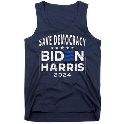 Save Democracy Biden Harris America Vote Blue 2024 Election Tank Top