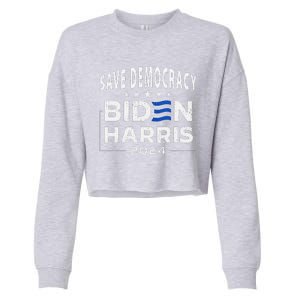 Save Democracy Biden Harris America Vote Blue 2024 Election Cropped Pullover Crew