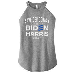 Save Democracy Biden Harris America Vote Blue 2024 Election Women's Perfect Tri Rocker Tank