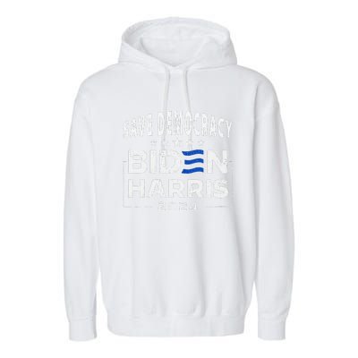 Save Democracy Biden Harris America Vote Blue 2024 Election Garment-Dyed Fleece Hoodie