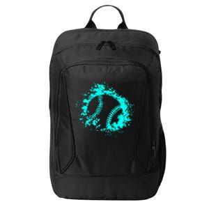 Softball Distressed Ball Teal And Black Cute Gift City Backpack