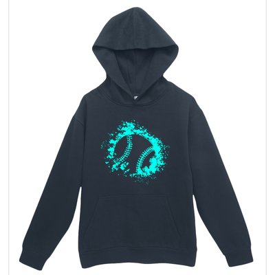 Softball Distressed Ball Teal And Black Cute Gift Urban Pullover Hoodie