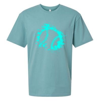 Softball Distressed Ball Teal And Black Cute Gift Sueded Cloud Jersey T-Shirt