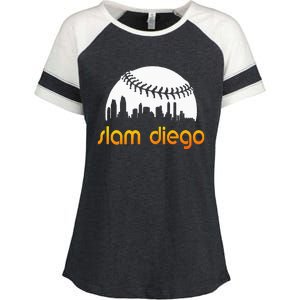 Slam Diego Baseball Fan Enza Ladies Jersey Colorblock Tee