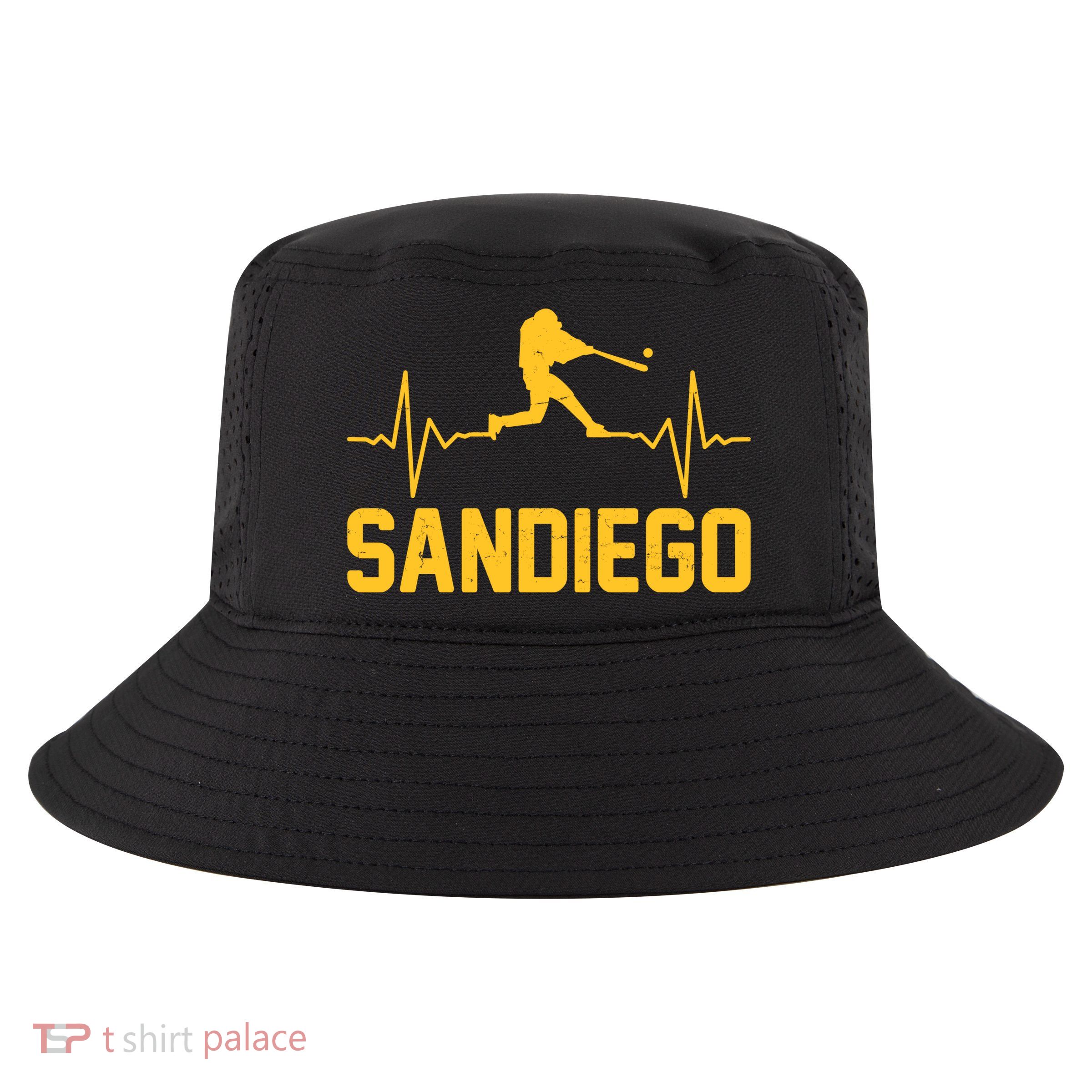 San Diego Baseball Player Heartbeat Cool Comfort Performance Bucket Hat
