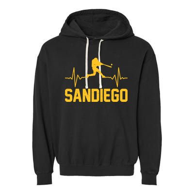 San Diego Baseball Player Heartbeat Garment-Dyed Fleece Hoodie