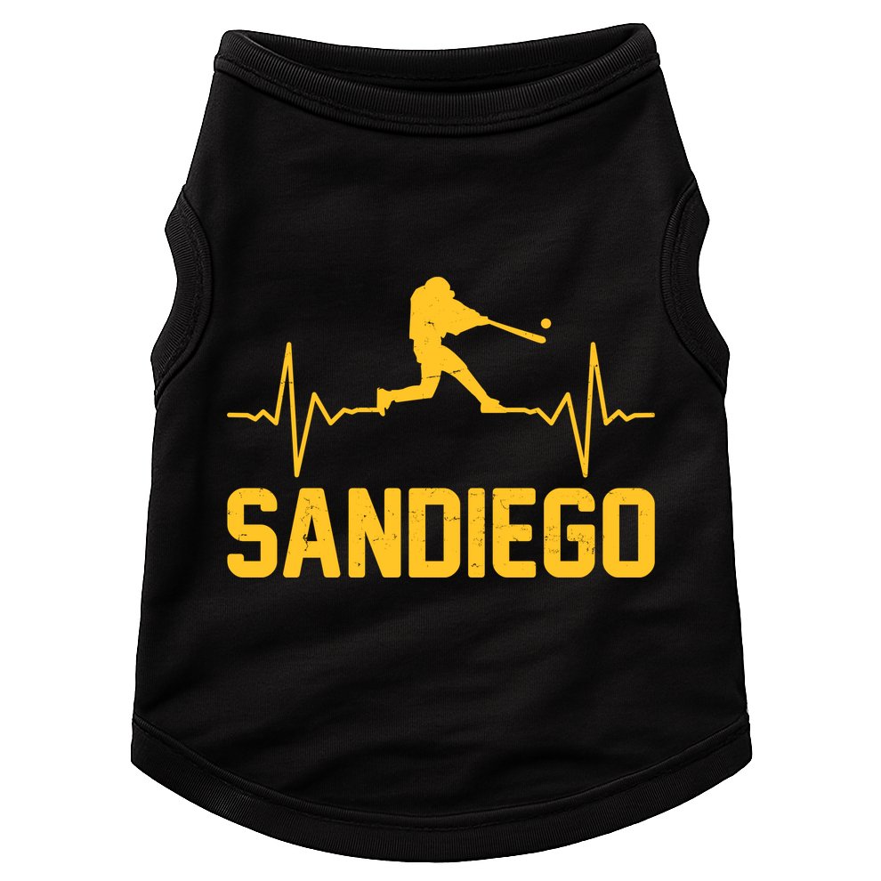 San Diego Baseball Player Heartbeat Doggie Tank