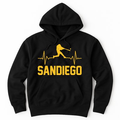 San Diego Baseball Player Heartbeat Hoodie